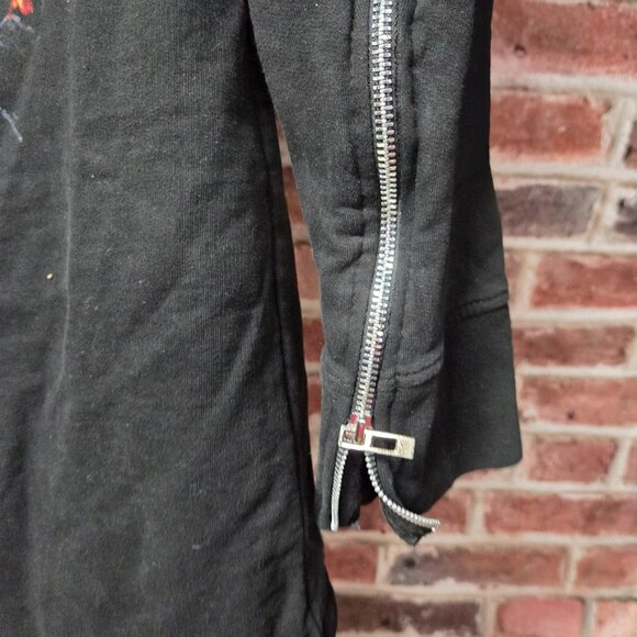 Spiral Hoodie XL | Black Zip Up Floral Gothic Boho Streetwear Y2K Alt Style - Picture 8 of 8